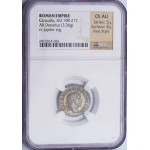 NGC Ch. AU Ancient Roman Silver Denarius Coin Caracalla A.D. 198-217 